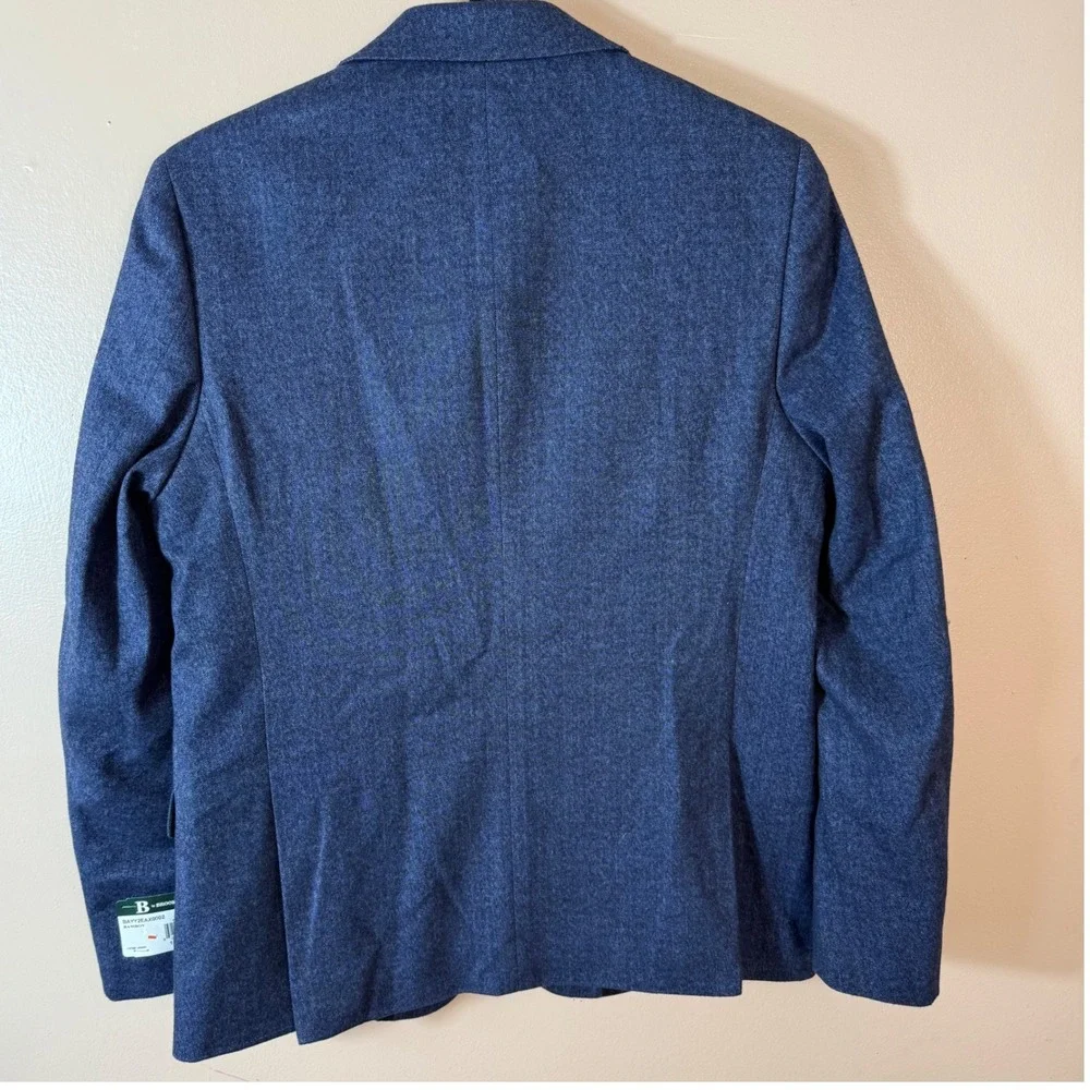 Brooks Brothers Bamboy Blazer Men 16R Blue Mix Herringbone Wool Blend Sport Coat